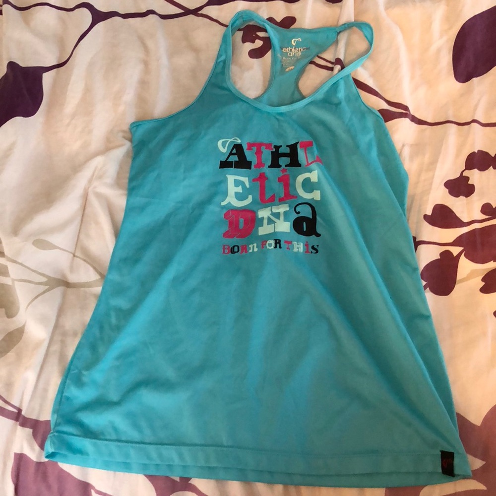 Athletic DNA blue razor back tank